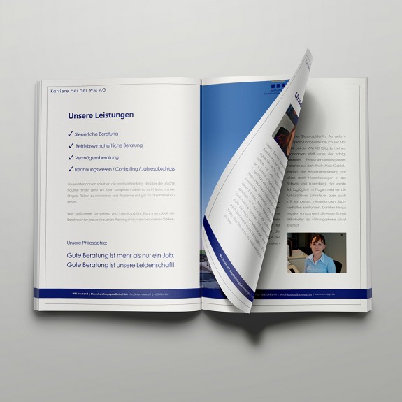 mister bk! | Referenz: WM Treuhand & Steuerberatungsgesellschaft Broschüre