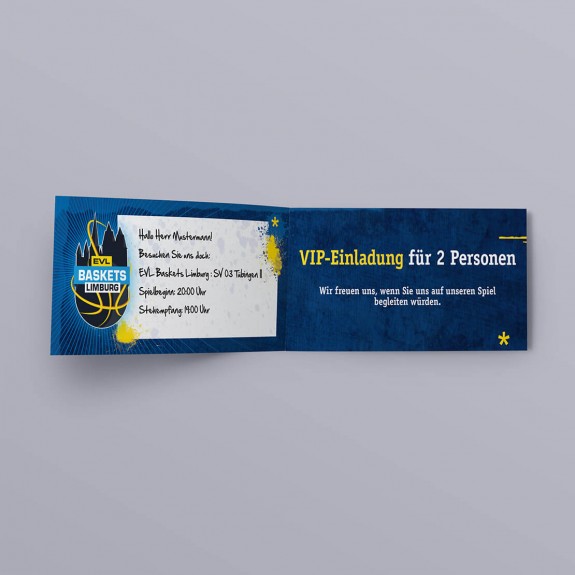 mister bk! | Referenz: EVL-Baskets | VIP Einladungen - Front