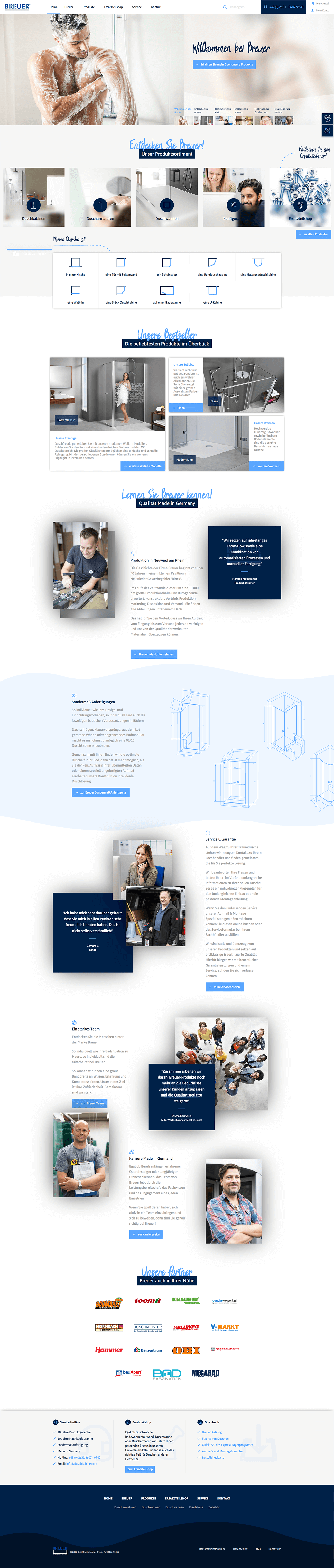 mister bk! | Referenz: Breuer - Duschkabinen Website Desktop