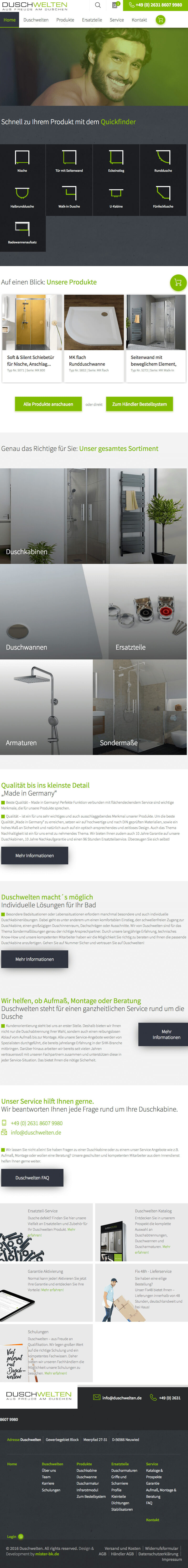 mister bk! | Referenz: Duschwelten Screenshot Tablet