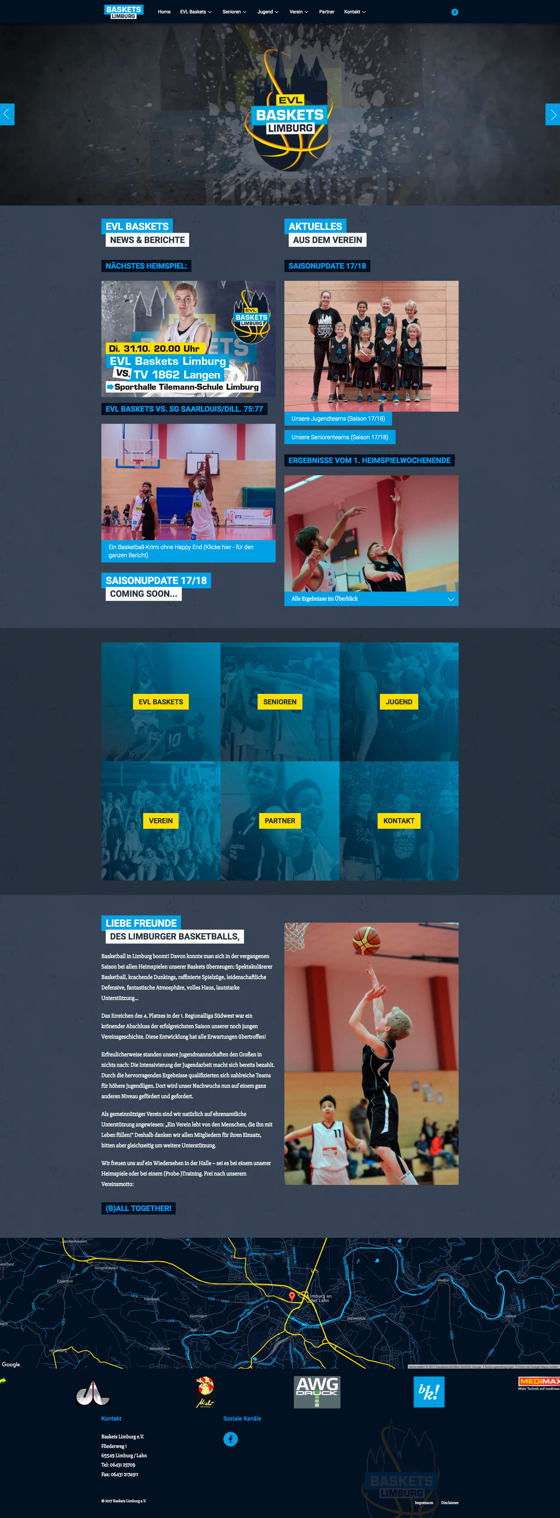 mister bk! | Referenz: EVL-Baskets | Website responsive Desktop