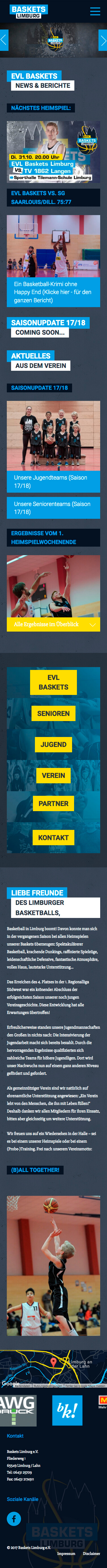 mister bk! | Referenz: EVL-Baskets | Website responsive Smartphone