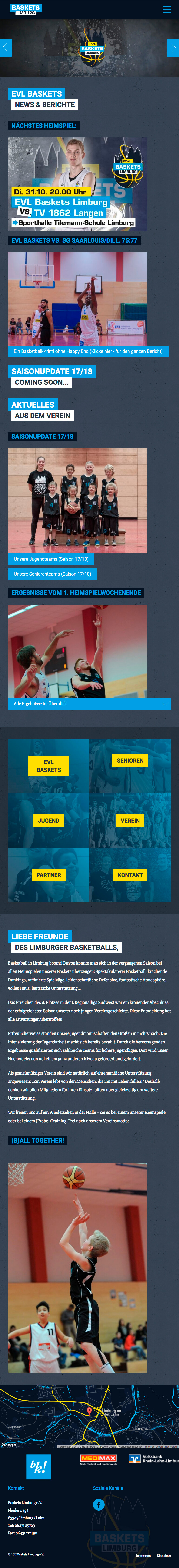 mister bk! | Referenz: EVL-Baskets | Website responsive Tablet