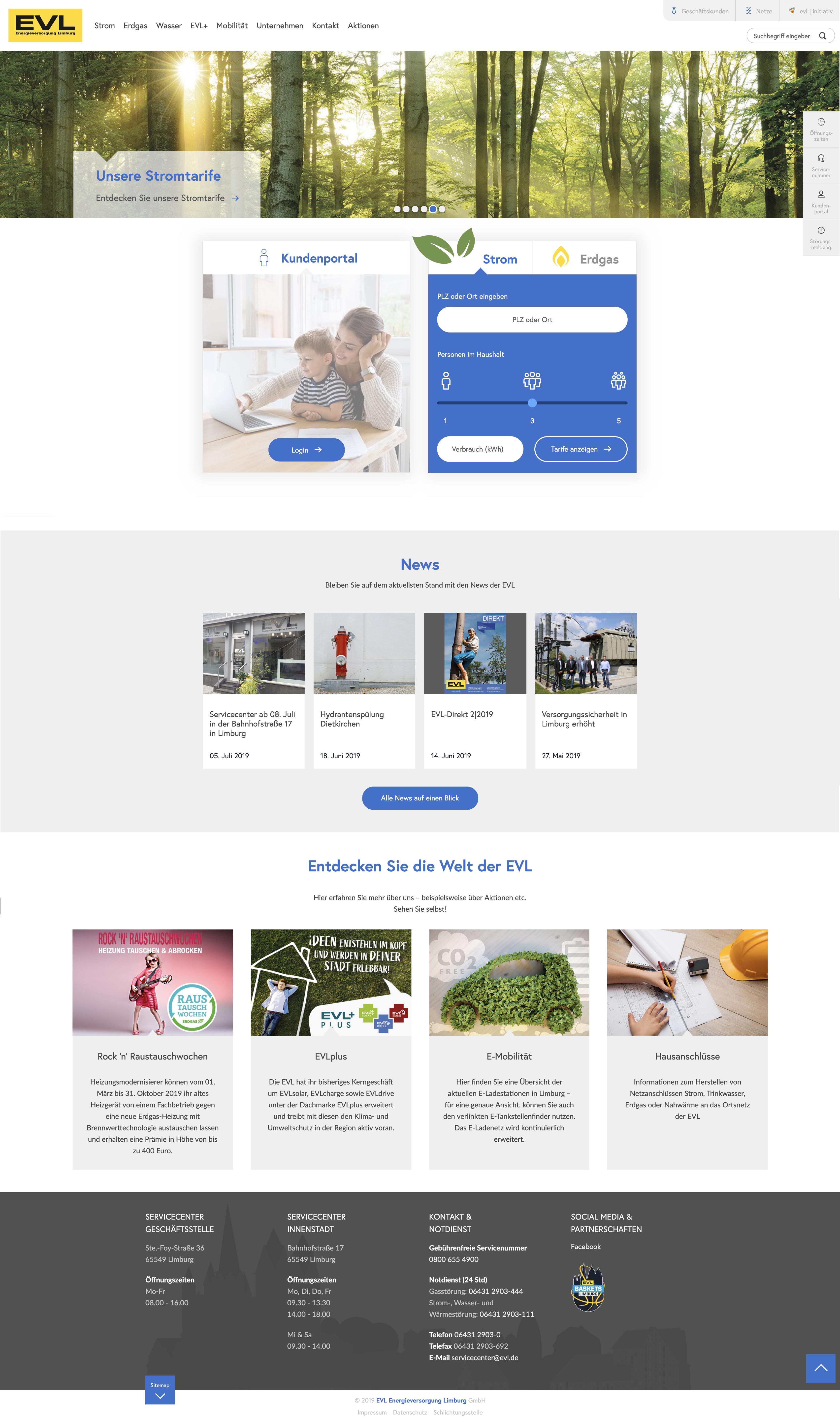 mister bk! | Referenz: Energieversorgung Limburg Website Desktop