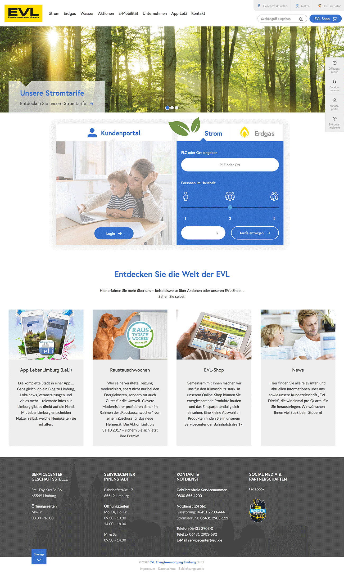 mister bk! | Referenz: Energieversorgung Limburg Website 2017 Desktop