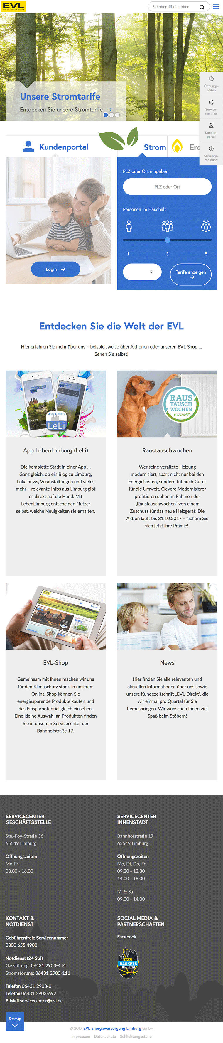 mister bk! | Referenz: Energieversorgung Limburg Website 2017 Tablet