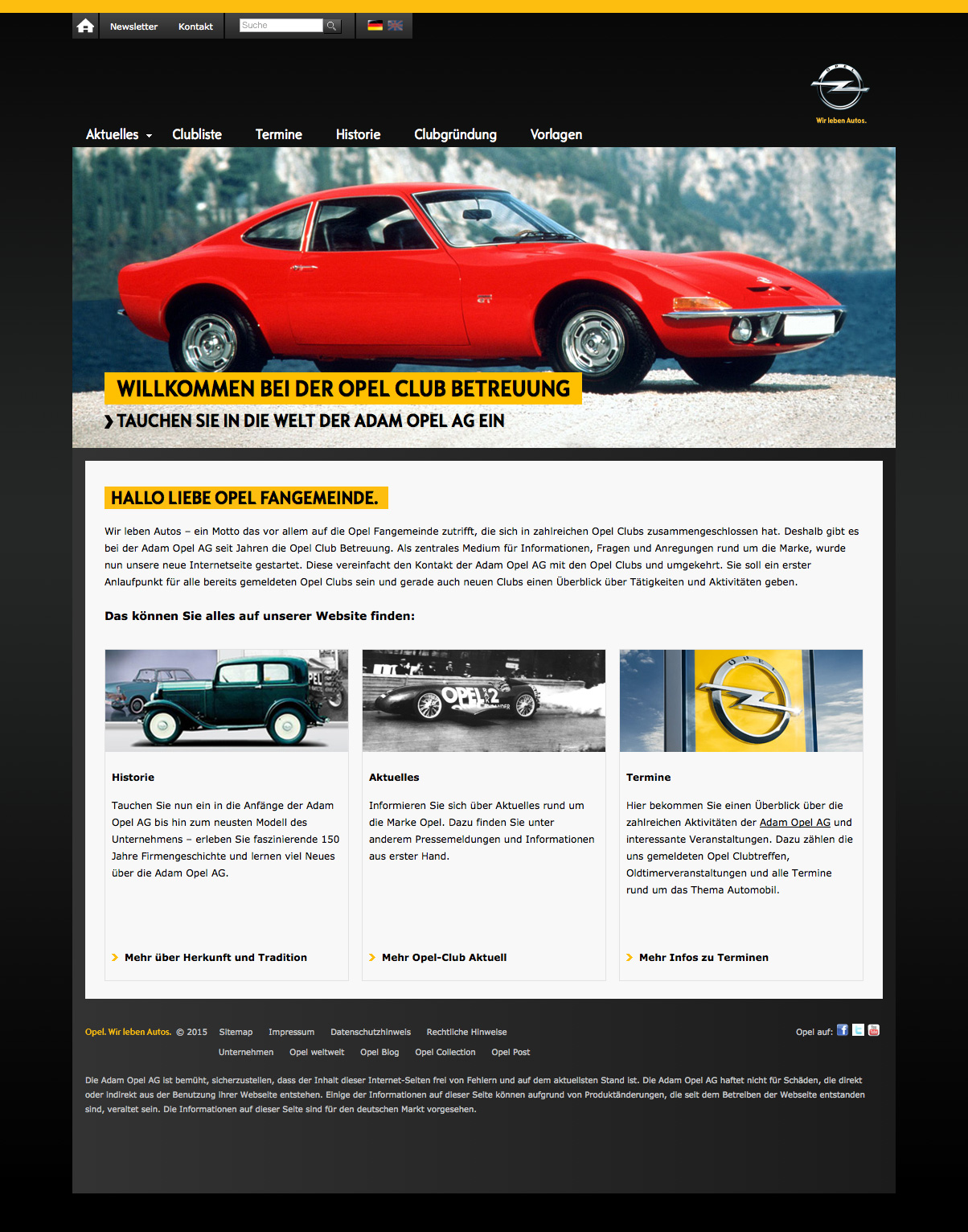 mister bk! | Referenz: Opel Club Betreuung Website