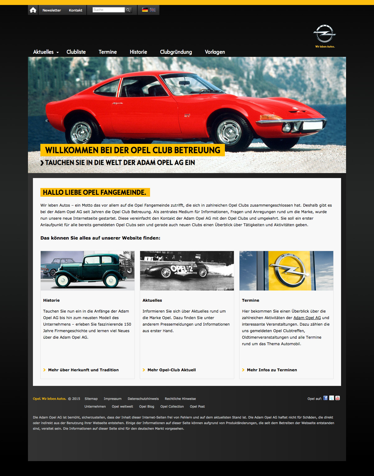 mister bk! | Referenz: Opel Club Betreuung Website